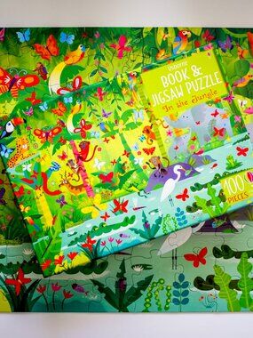 🌟 SUPER CUTE 🌟 "In the Jungle" Jigsaw Puzzle by Usborne - (100) Pieces